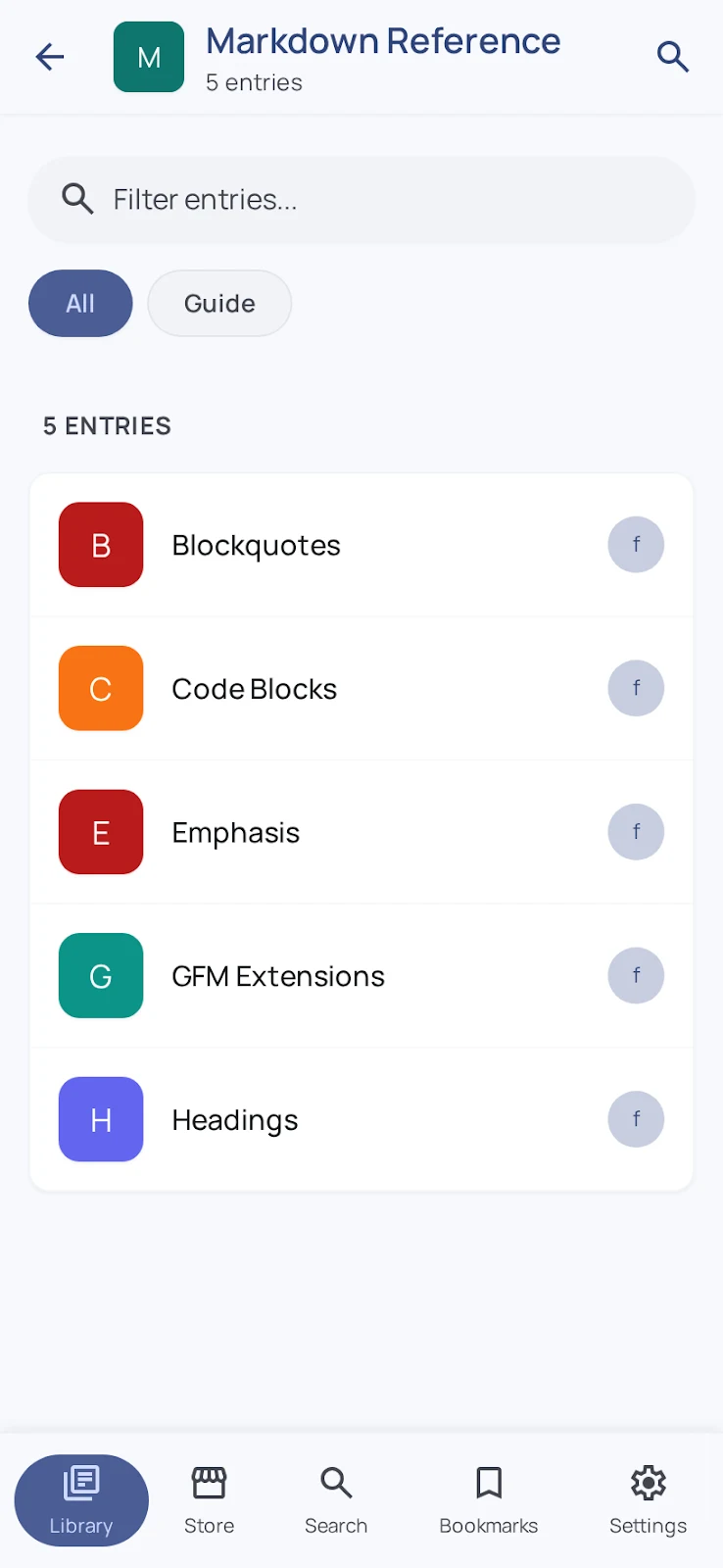 DevDocs – Offline Dev Docs screenshot