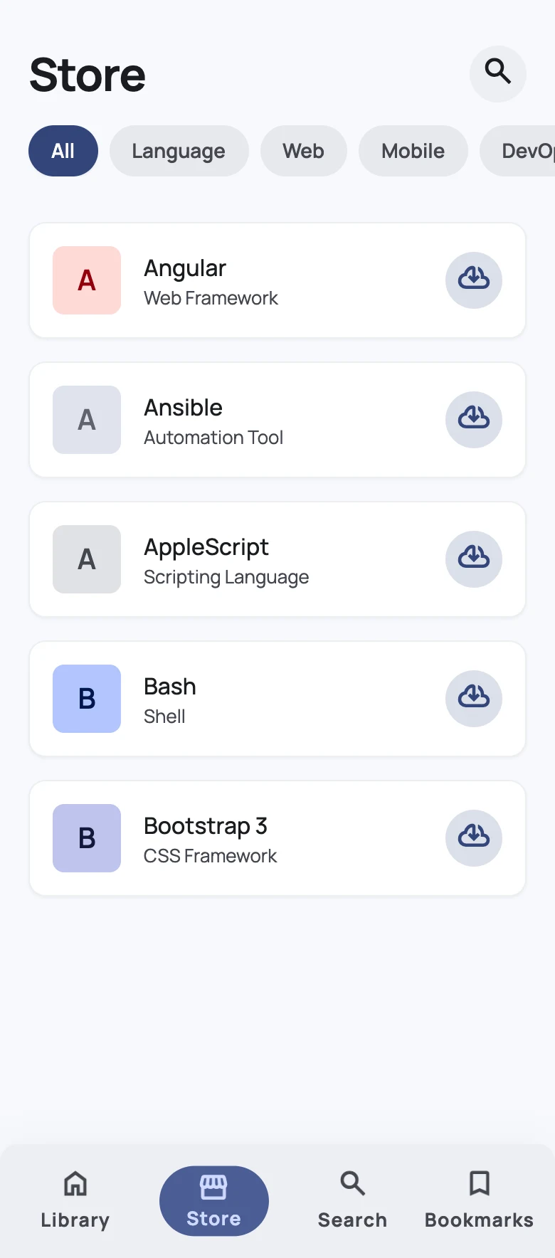DevDocs – Offline Dev Docs screenshot